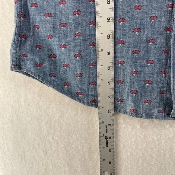 Bonobos Shirt Men's Sz L Blue Button-Down Slim Fit Floral Collared Curved Hem - Picture 5 of 12